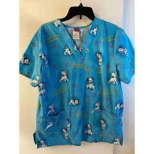 Disney Dalmatian scrub top turquoise medium mischief is my name